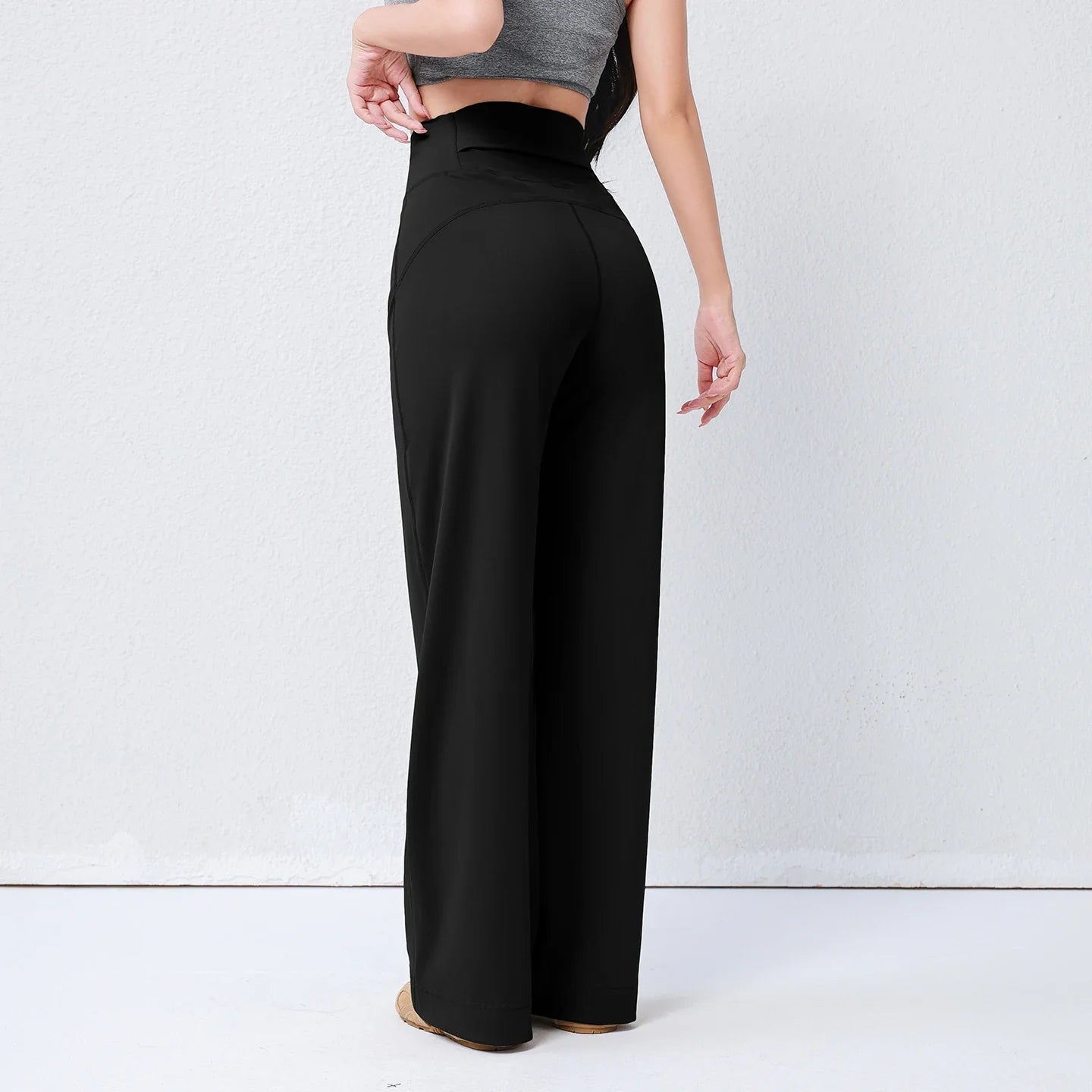 Women's High Waist Yoga Pants Loose Fit Straight Wide Leg Solid Color Spring Outdoor Wear Sports Fitness