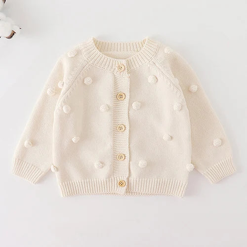 Winter Spring Baby Knitted Clothing Long Sleeved Floral Embroidery Knitting Coat Newborn Baby Girls Knitting Cardigan Sweater (Available)