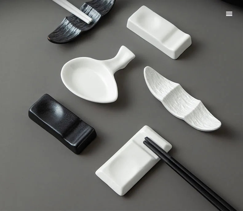 Ship Shape Ceramic Chopstick Rest New Household Stone Texture High End Hotel Utensils Solid High Aesthetic Creative Tableware