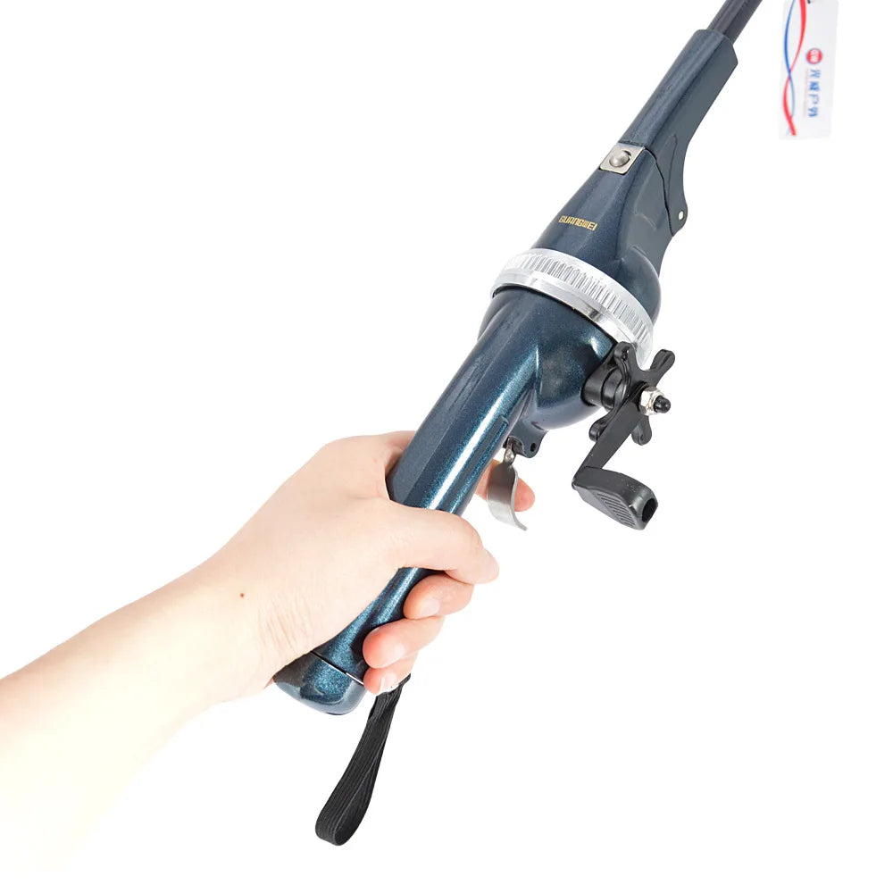 Folded Spinning Rod Portable Folding Mini Fishing Rod Telescopic Epoxy Resin Poles with Reel Line Travel Rods for Fish