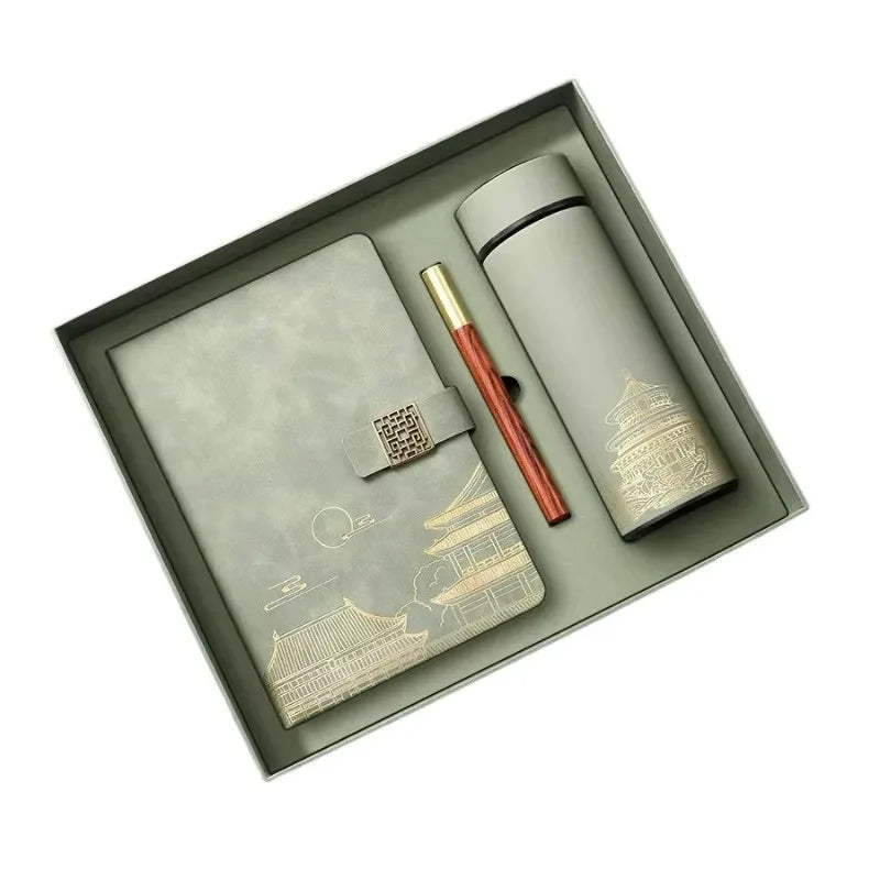 Guochao Cultural Creative Thermos Business Holiday Gift Set with Notebook Gift Box Souvenirs