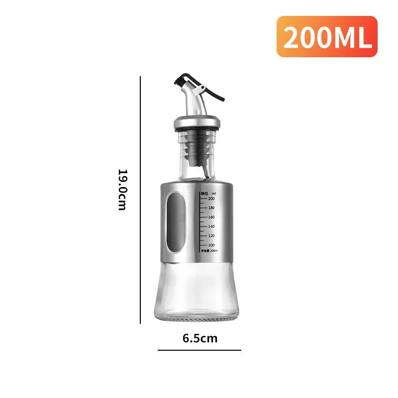 Stainless Steel Oil Bottle No-drip Bottles Soy Cruet Sauce Vinegar Condiment Dispenser Sturdy Seasoning Jars Kitchen Accessories