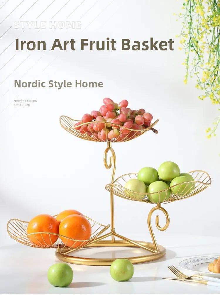 Modern mat Fruit Tray Luxury Light Home Living Room Candy Basket Tea Table Snas Metal Material Nordic Sle