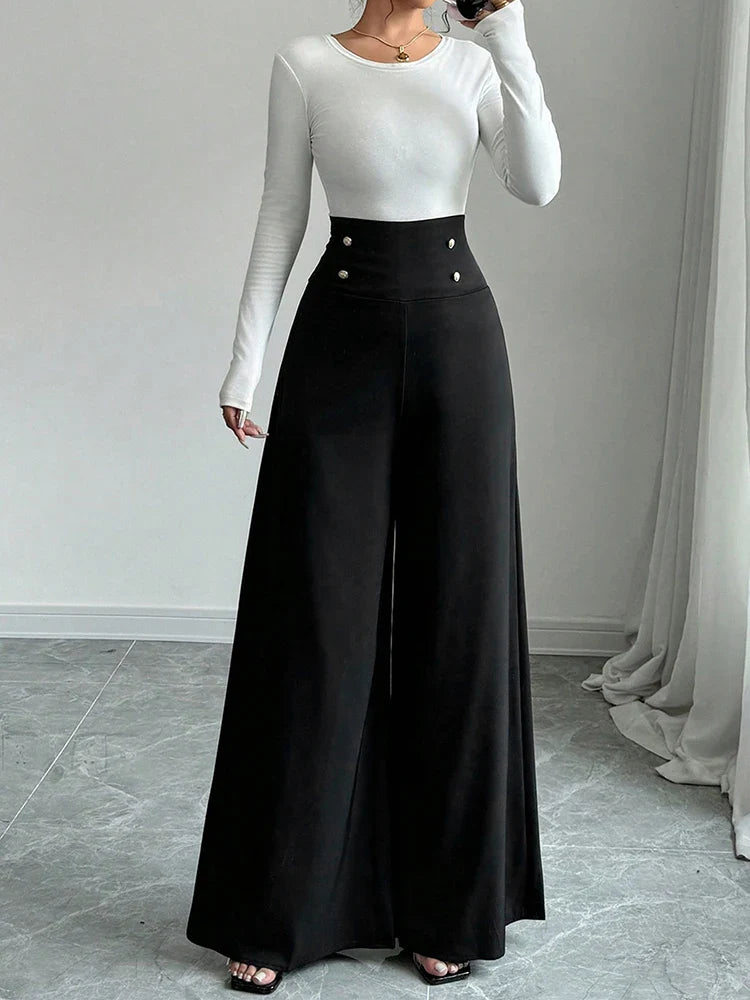 Summer Black Sexy Women Trousers New Streetwear Fashion Button Casual Slim Trousers Female Club Party Versatile Knitted Clothing