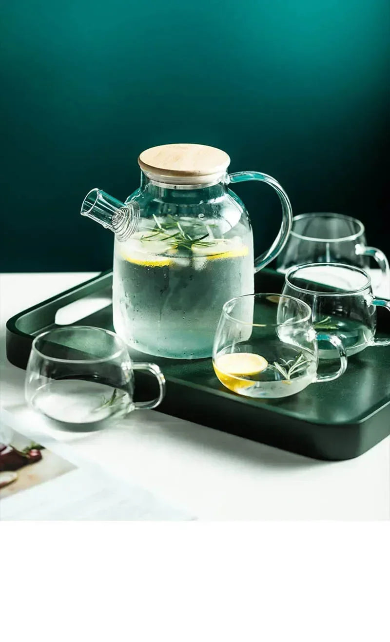 Borosilicate Glass Teapot Heat-Resistant Large Clear Tea Pot  Flower Tea Set Puer Kettle Cup Office Home Tool