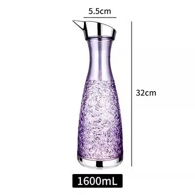 Acrylic Juice Plastic Wine Separator, Plastic Water Bottle, Cold Kettle, Fruit Bar Tool Jar, Plastic Drill Pot PC Home Bar, 1.6L