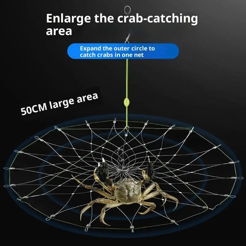 Fishing Net Cage Automatic Open Closing Wire Fish Crab Trap Net Steel Wire For Saltwater Seawater Outdoor Fishing Accessories
