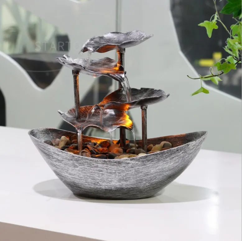 Home Decor Water Flow Decorative Ornaments New Display House Iron Interior Modern Living Home Desktop Metal Craft Decoration
