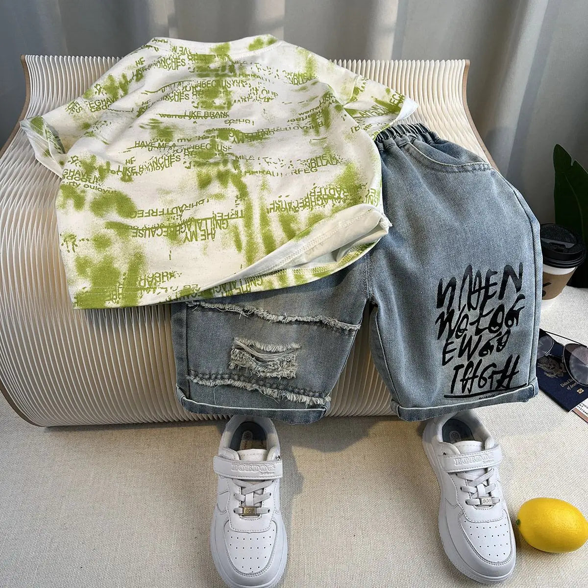 Hot Sale Fashion Baby Boy Suit Summer Clothes Short Sleeve T-shirt Short Jeans 2 Piece Set Kids Outfit Children's Costume