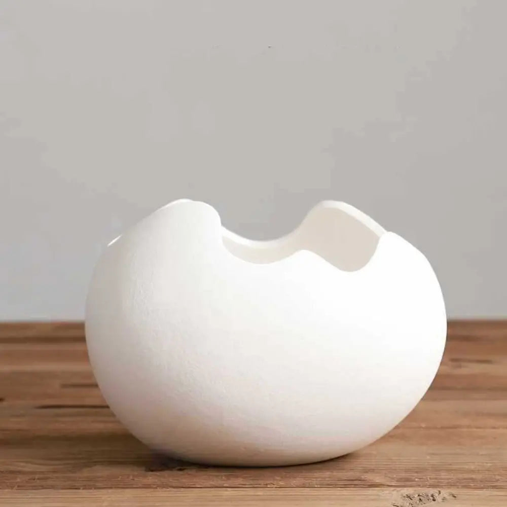 Creative Ceramic Flowerpot Broken Eggshells Shapes Decorative Succulent Plant Container Bonsai Pot Office