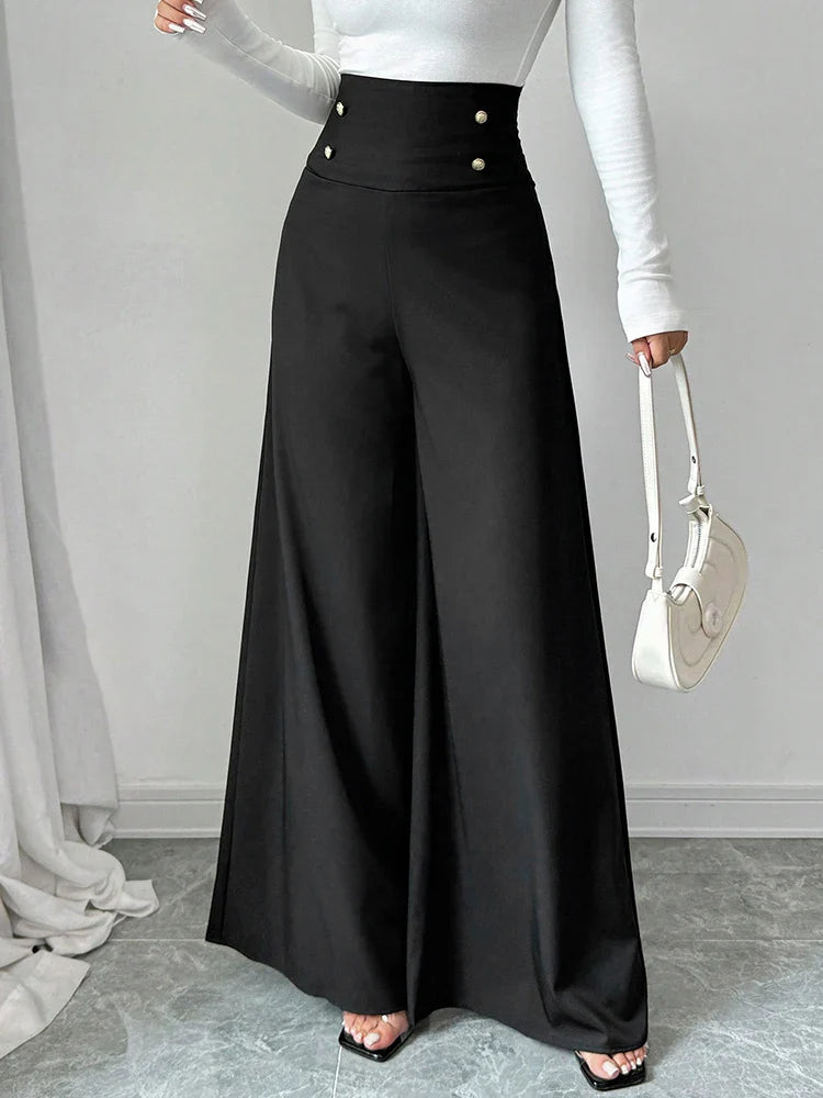 Summer Black Sexy Women Trousers New Streetwear Fashion Button Casual Slim Trousers Female Club Party Versatile Knitted Clothing