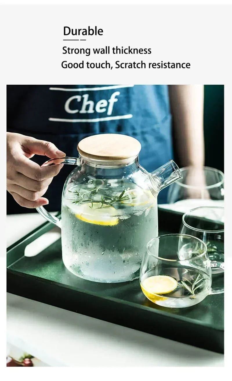 Borosilicate Glass Teapot Heat-Resistant Large Clear Tea Pot  Flower Tea Set Puer Kettle Cup Office Home Tool