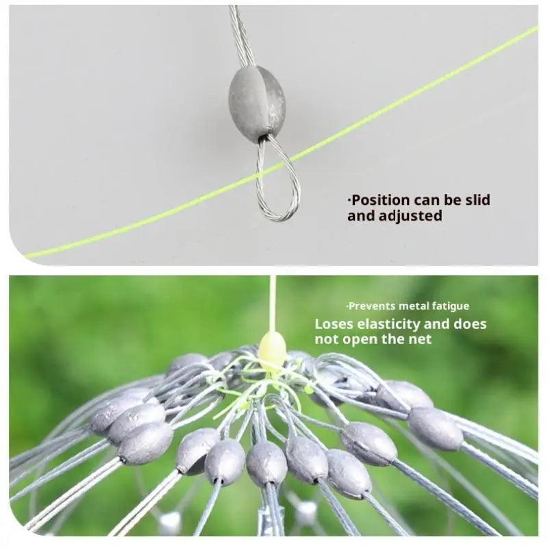 Fishing Net Cage Automatic Open Closing Wire Fish Crab Trap Net Steel Wire For Saltwater Seawater Outdoor Fishing Accessories