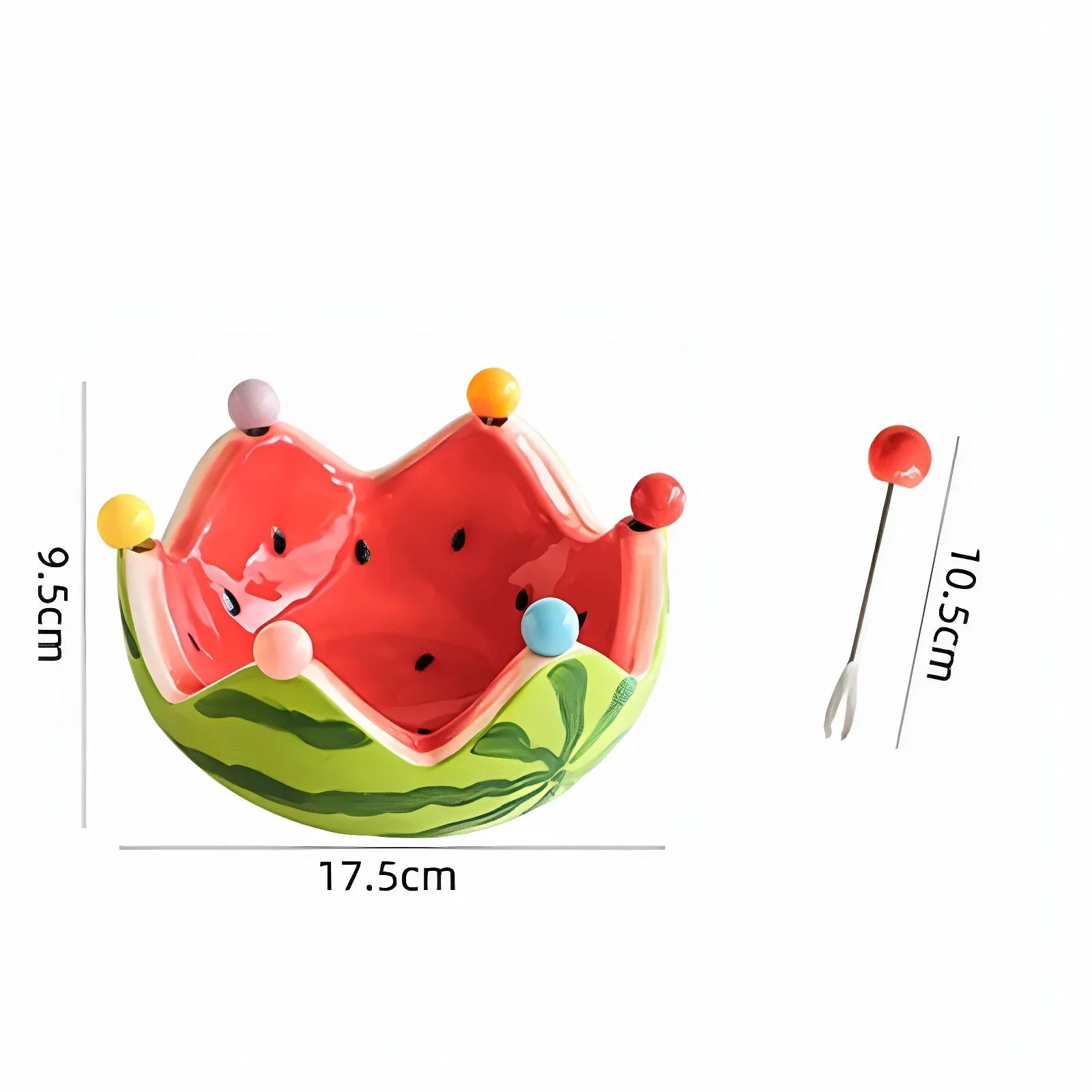 Watermelon Fruit Plate Creative Ceramic Fruit Fork Set Large Capacity Living Room Coffee Table Fruit Bowl Plate Cute  Ornaments