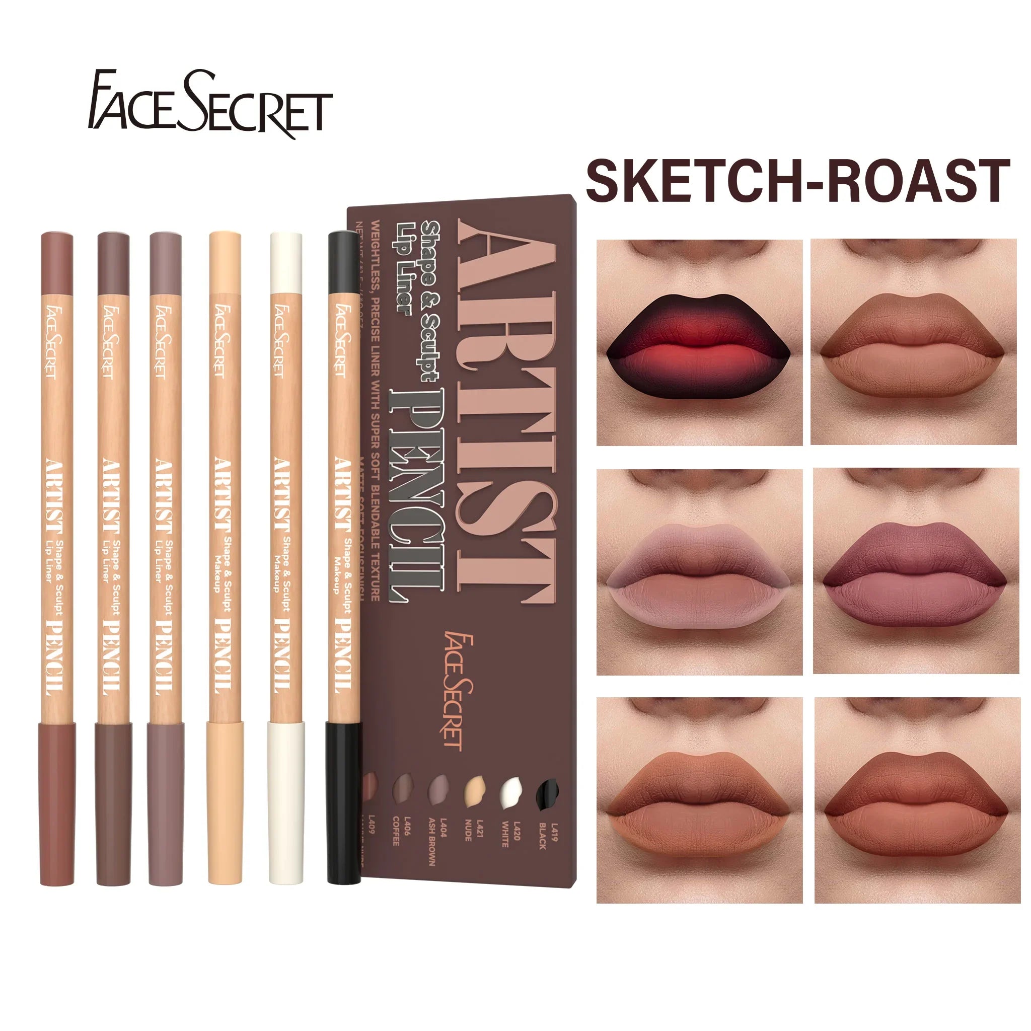 Velvet Matte Lip Liner Set - Long-Lasting Versatile Shades Longlasting Lip Makeup Berry, Brown, Pink Lip Pencil
