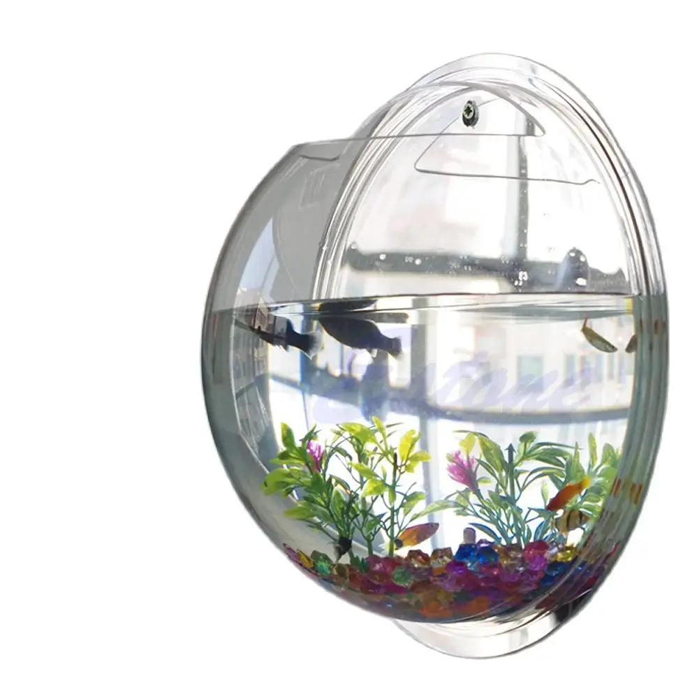 Wall Mounted Acrylic Fish Bowl Transparent Wall Hanging Fish Tank  Wall Mounted Aquarium Wall Plant Pot Planter