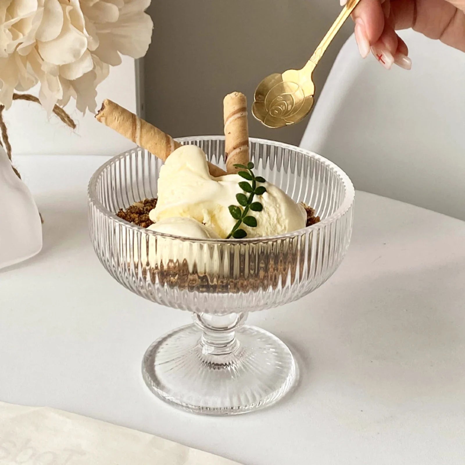 Sundae Dishes Trifle Bowl Tall Ice Cream Cup Glass Dessert Cup Ice Cream Ball Pudding Cup Afternoon Tea Sugar Water Yogurt Cup