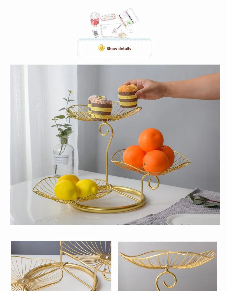 Modern mat Fruit Tray Luxury Light Home Living Room Candy Basket Tea Table Snas Metal Material Nordic Sle