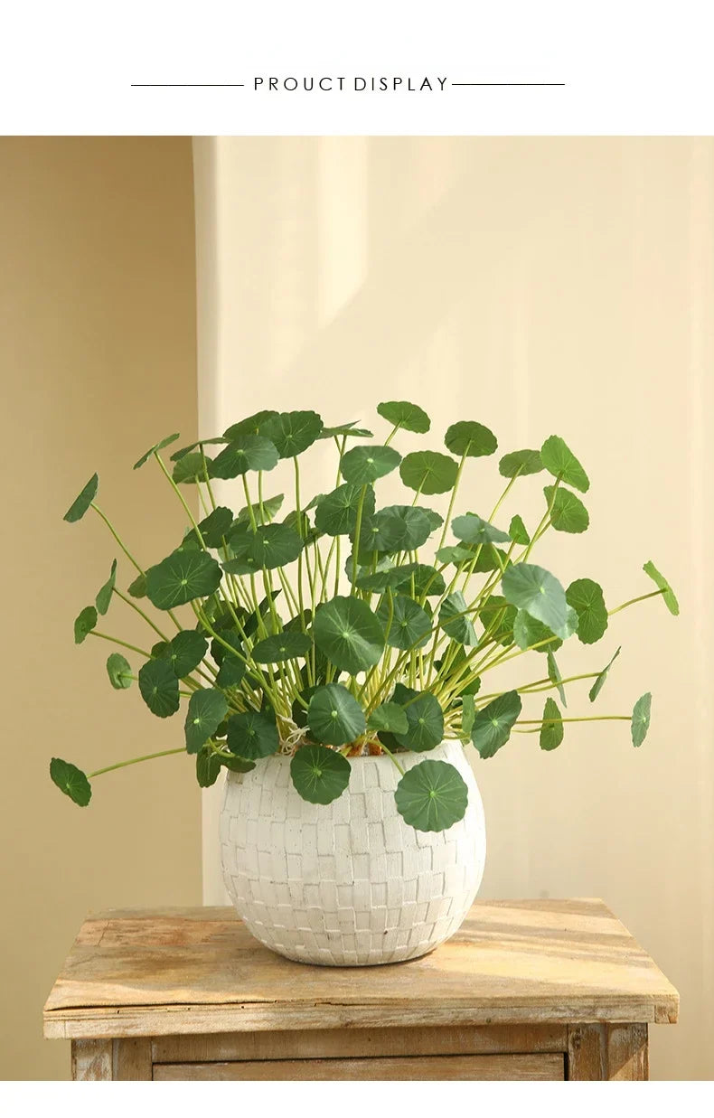 Artificial Lotus Plants Eucalyptus Leaves Plastic Tree Fake Plants Real Touch Copper Leafs For Home Office Decor