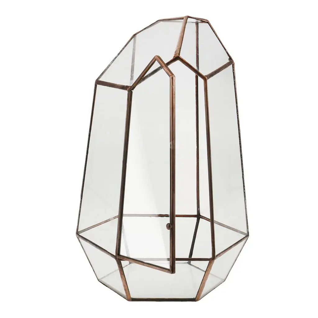 Contemporary Geometric Terrarium Irregular Glass Plant Box Tabletop Succulent Holder for Home Styling