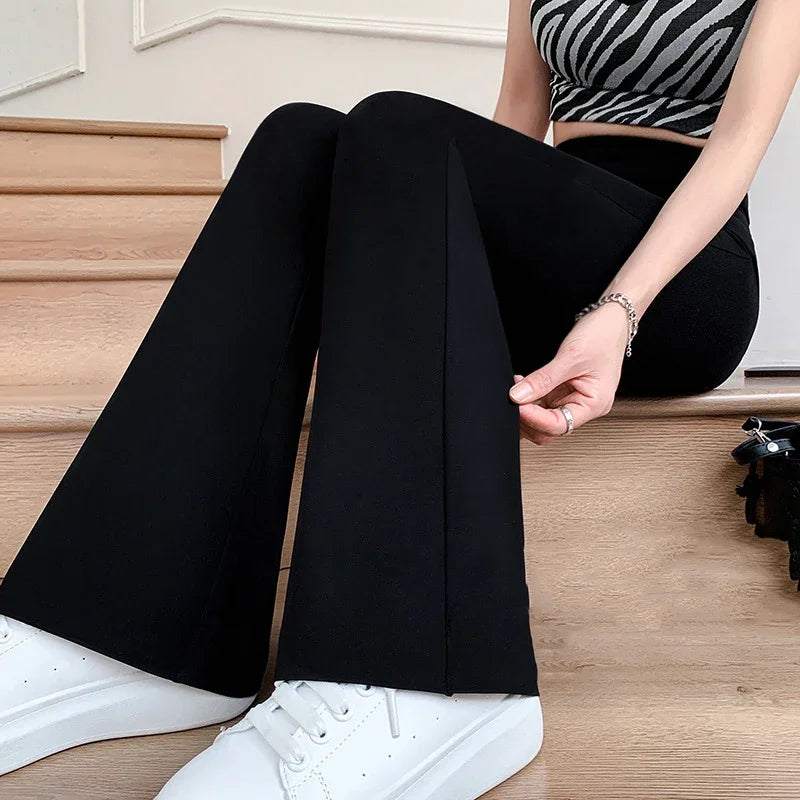 Women Flare Pants Slim High Waist Solid Sexy Shark Flare Pants Elastic Butt Lift Skinny Leggings Fashion Casual Streetwear