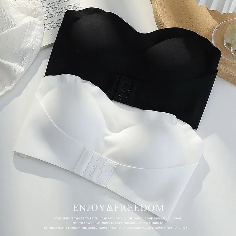 Invisible Strapless Bra For Women Wireless Push Up Non Slip Wedding Brassiere Big Breasts Underwear Sexy Lingerie S-Xl Plus Size