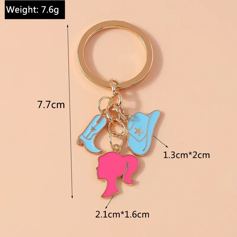 Fashion Women Hat Shoe Pendants Keychain for Car Key Handbag Purse Hanging Keyrings Accessories DIY Jewelry Gifts