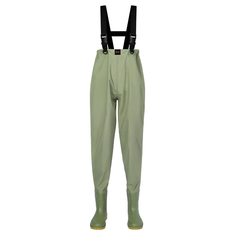 Fishing Wader Pants Overalls With Boots Set Adult Men Women Chest-Lenght Hunting Rice Transplanting Waterproof Trousers Suit