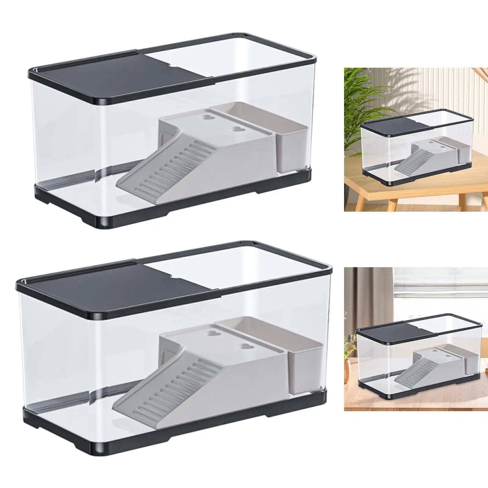 Reptile Tank with Cover Habitat for Turtle Frog Bearded Dragon Small Pets 20 Gallon Glass Terrarium with Ventilation