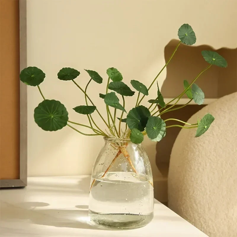 Artificial Lotus Plants Eucalyptus Leaves Plastic Tree Fake Plants Real Touch Copper Leafs For Home Office Decor