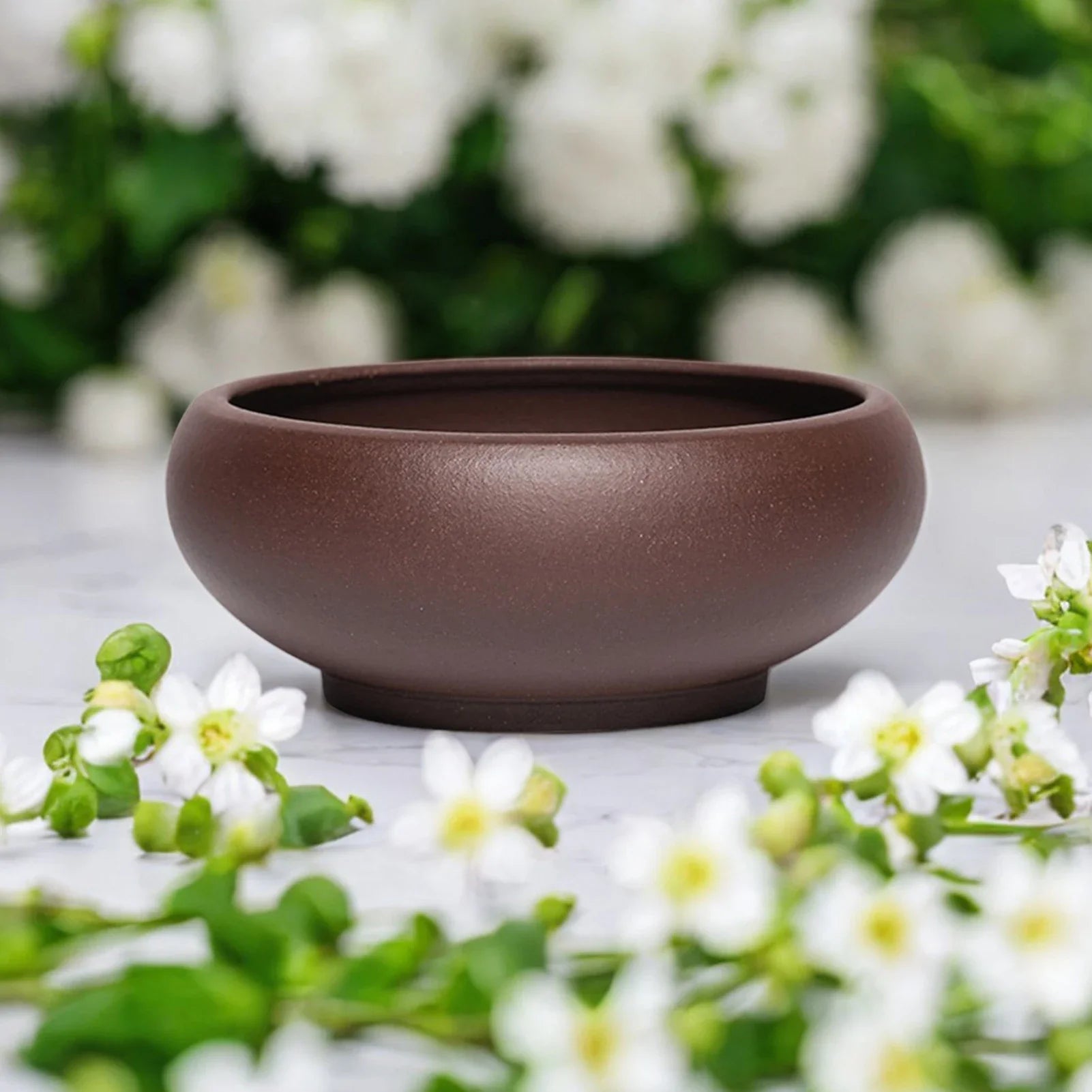 Flowerpot Red Stoneware Flower Pots With Drain Hole Elegant Promote Healthy Growth Planter For Balcony Living Room Bedroom