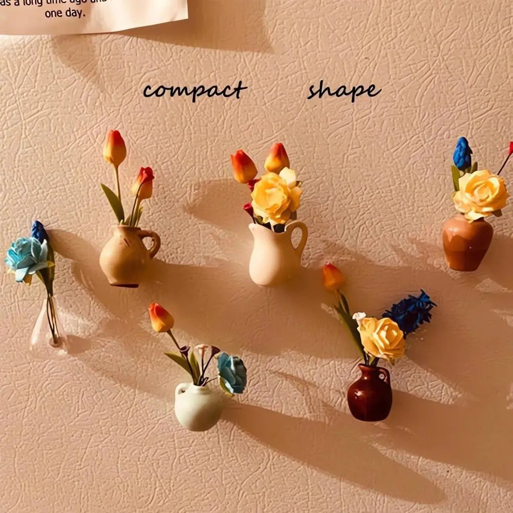 Simulation Mini Vase Fridge Magnets Whiteboard Decoration Durable Vase Magnets for Fridge Home Decor Creative