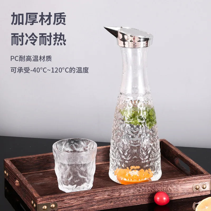 Acrylic Juice Plastic Wine Separator, Plastic Water Bottle, Cold Kettle, Fruit Bar Tool Jar, Plastic Drill Pot PC Home Bar, 1.6L