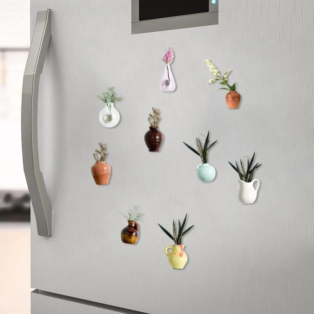 Simulation Mini Vase Fridge Magnets Whiteboard Decoration Durable Vase Magnets for Fridge Home Decor Creative