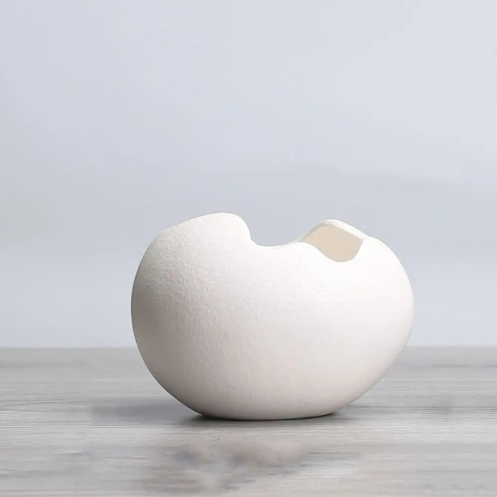 Creative Ceramic Flowerpot Broken Eggshells Shapes Decorative Succulent Plant Container Bonsai Pot Office