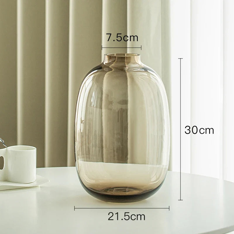 Simple Horse Drunk Wood Vase Potbelly Glass Transparent Aquatic Living Room  Flower Arrangement  Floor Utensils  Fresh Vase