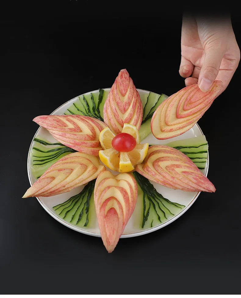 Stainless Steel Triangle Fruit Carving Knife Fruit Platter Artifact Triangle Vegetable Knife Non-slip Carving Blade Kitchen Tool