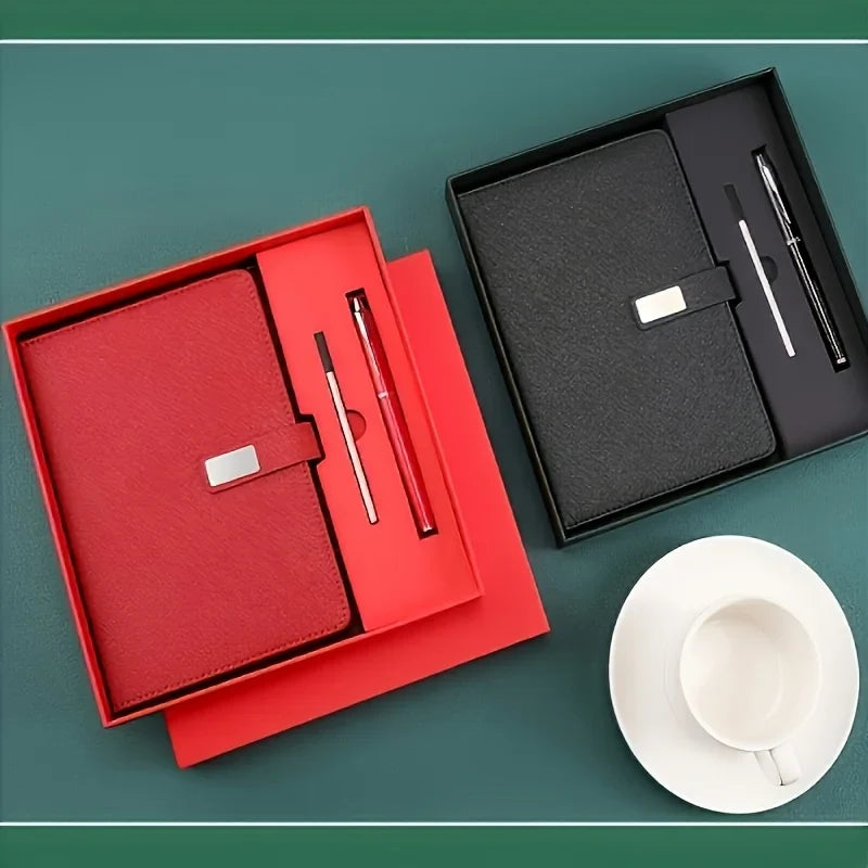 Engraved Name A5 Notebook Set, Magnetic Closure, 200 Pages, Pen & Pencil - Ideal for Business Graduation Teacher Office Gifts
