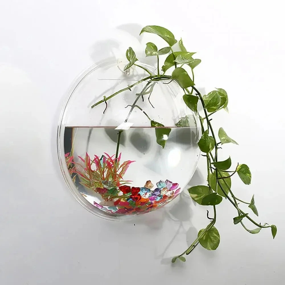 Acrylic Fish Bowl Wall Hanging Aquarium Tank Aquatic Pet Supplies Pet Products Wall Mount Fish Tank for Betta&Display fish