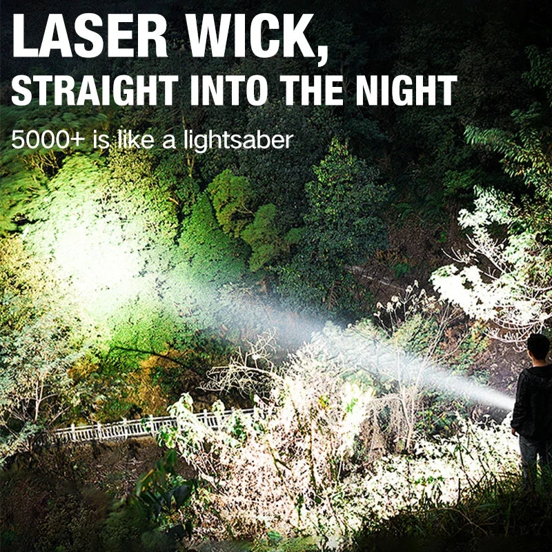 LED Flashlight Rechargeable Long-Beam Portable Outdoor Emergency Lighting With Long Battery Life, Suitable For Camping And Hiki