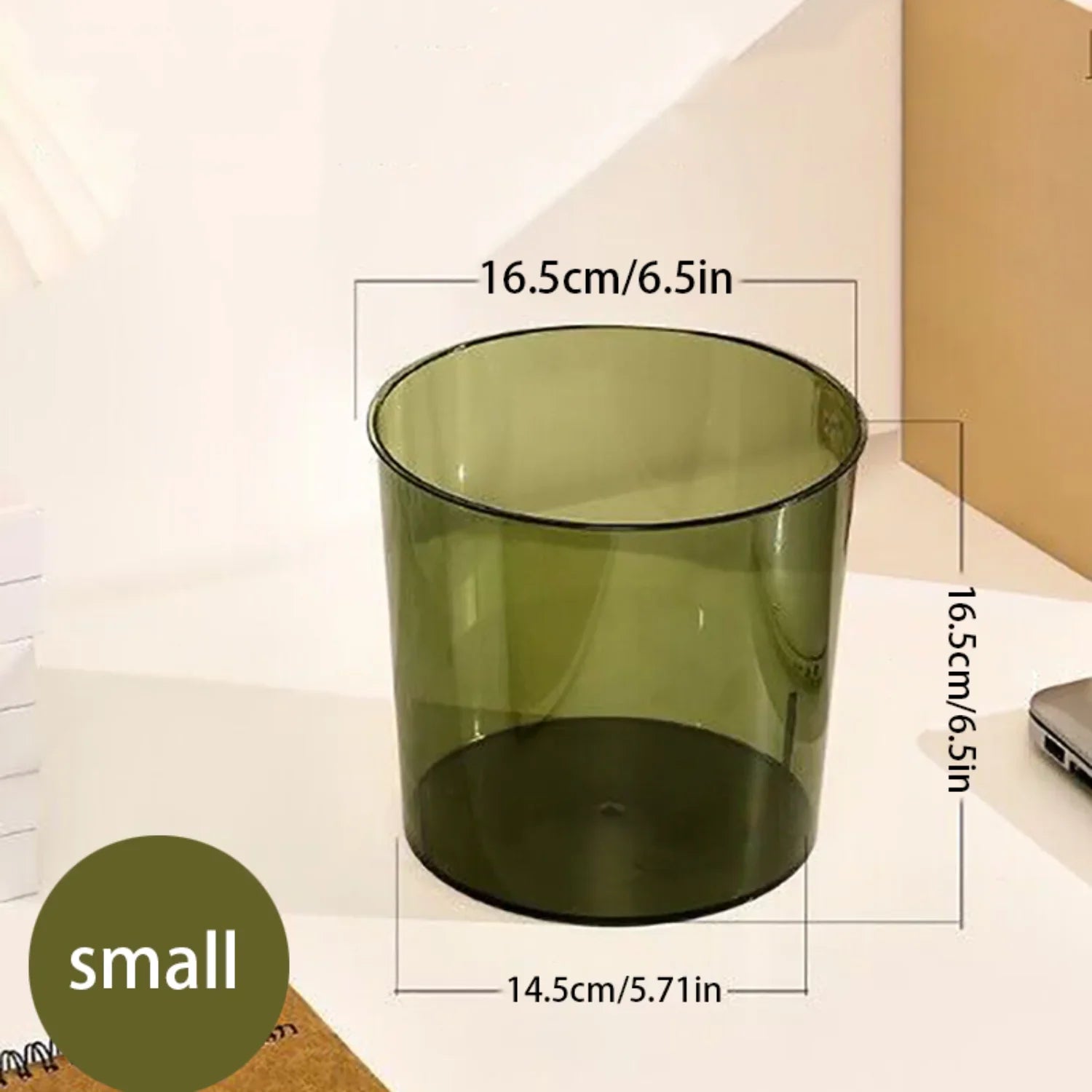 Transparent Trash Can for Office Living Room - Multi-functional Wastebasket for Waste Paper and Ice Bucket