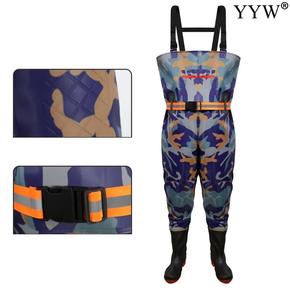 Fishing Wader Pants Overalls With Boots Set Adult Men Women Chest-Lenght Hunting Rice Transplanting Waterproof Trousers Suit