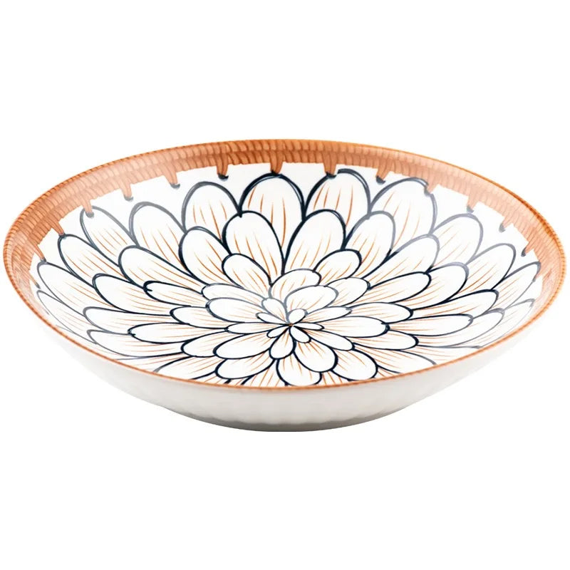 Ceramic Bowl Japanese Style Set Kitchen Noodle Bowl Hand-painted Tableware Set Microwave Safe Gift Box Dishes