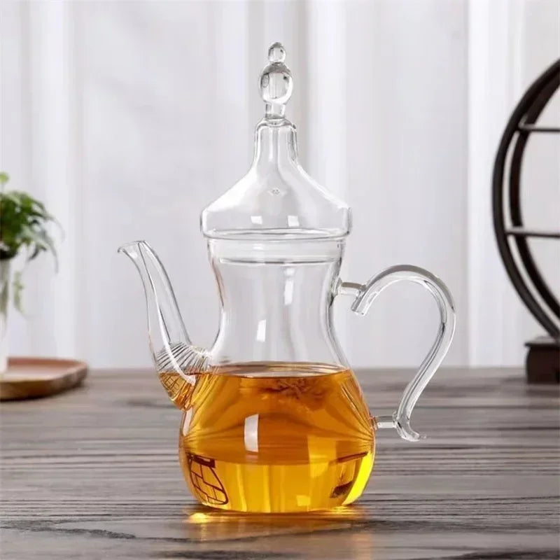Large Capacity 1000ml High Borosilicate Arabic Glass Teapot with Filter Heat Resistant Cold Kettle Flower Tea Pot Teaware