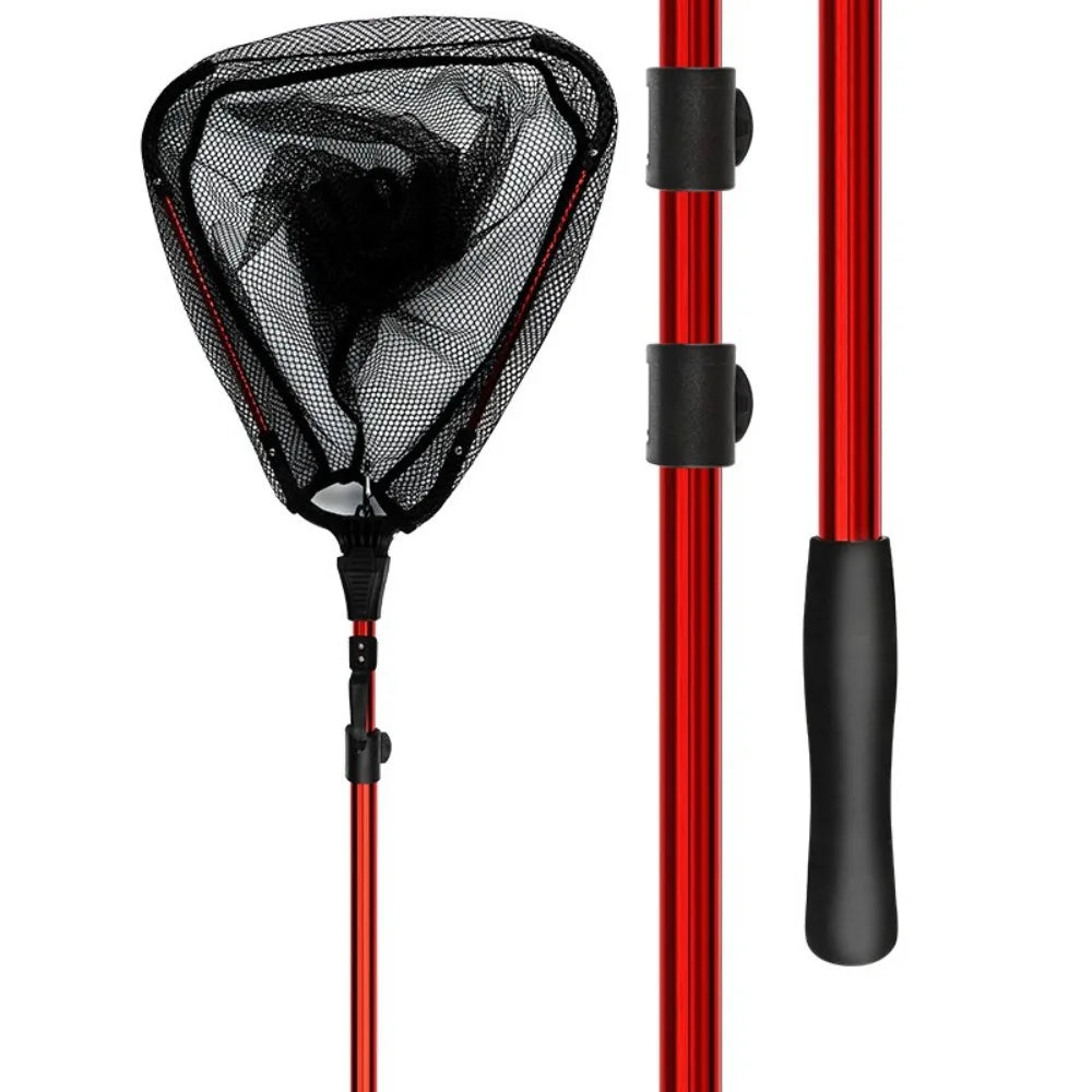 Foldable Fishing Net with Aluminum Alloy Telescopic Handle Portable Landing Net Fishing Scoop Brail Outdoor Angling Gear