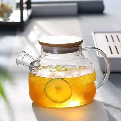 Borosilicate Glass Teapot Heat-Resistant Large Clear Tea Pot  Flower Tea Set Puer Kettle Cup Office Home Tool