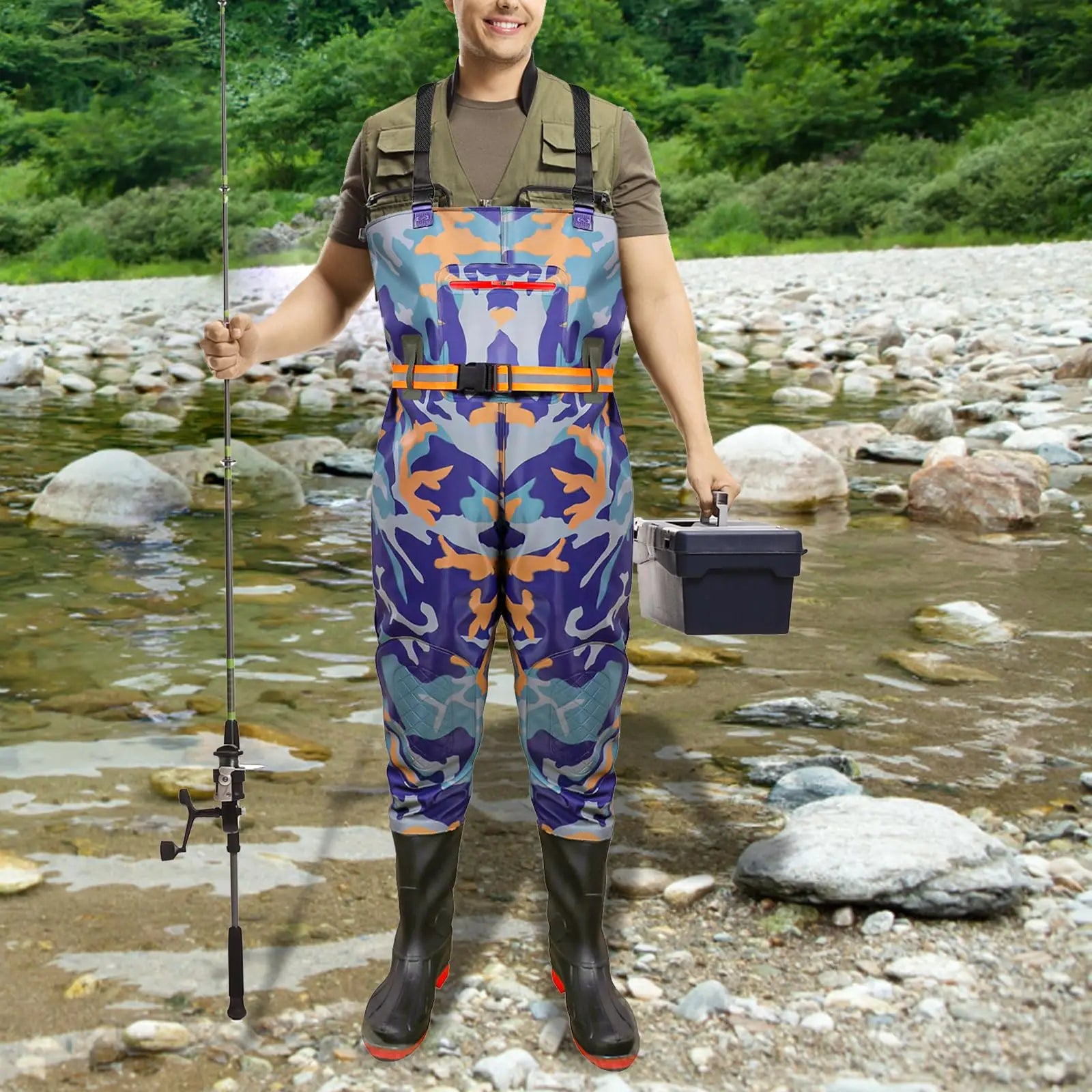 Fishing Wader Pants Overalls With Boots Set Adult Men Women Chest-Lenght Hunting Rice Transplanting Waterproof Trousers Suit