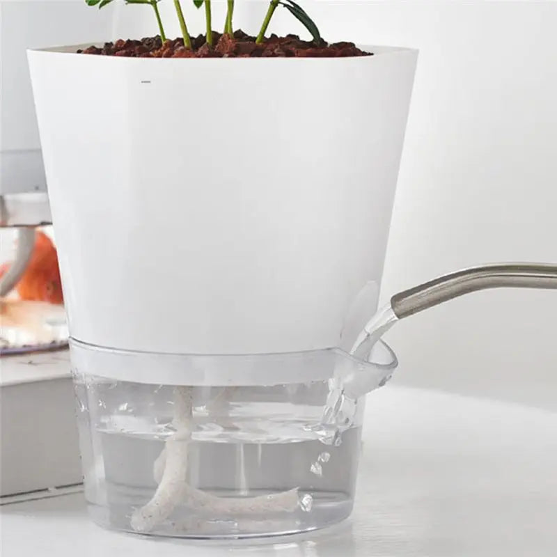 ABHZ-Hydroponic Automatic Water Absorption Succulent Flower Pot Self-Watering Flower Pot Hydroponic Lazy Flower Pot