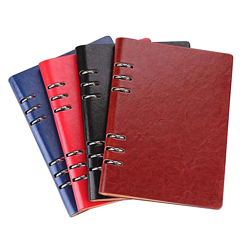A5 Leather Loose-leaf Refill Notebook Cover Spiral Binder Planner Diary Replacement Cover Office School Supplies