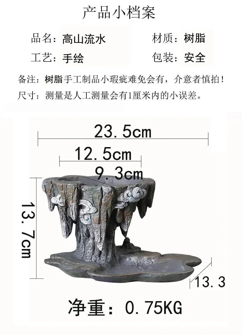 Chinese-style personalized retro creative asparagus resin flowerpot indoor fleshy June snow potted flower decoration ornaments